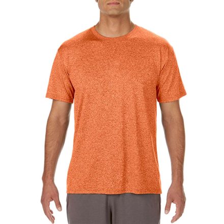 Rövid ujjú Actíve Fit férfi sport póló, Gildan GI46000, Heather Sport Orange-3XL