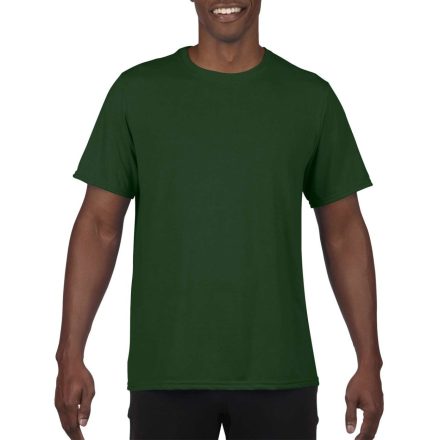 Rövid ujjú Actíve Fit férfi sport póló, Gildan GI46000, Sport Dark Green-S