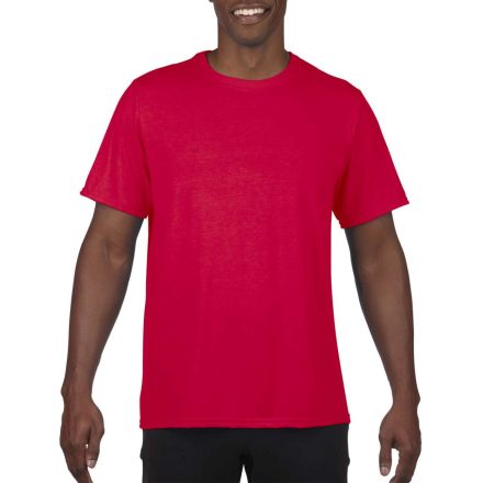 Rövid ujjú Actíve Fit férfi sport póló, Gildan GI46000, Sport Scarlet Red-2XL