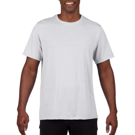 Rövid ujjú Actíve Fit férfi sport póló, Gildan GI46000, White-S