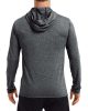 Hosszú ujjú kapucnis Aktív Fit férfi póló, Gildan GI46500, Heather Sport Black-2XL