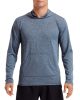 Hosszú ujjú kapucnis Aktív Fit férfi póló, Gildan GI46500, Heather Sport Dark Navy-XL
