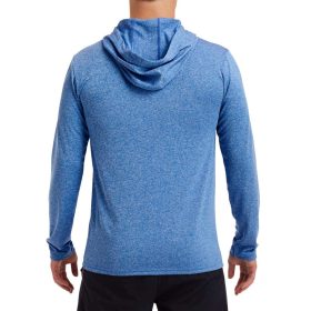   Hosszú ujjú kapucnis Aktív Fit férfi póló, Gildan GI46500, Heather Sport Royal-XL