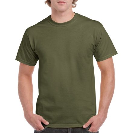 Rövid ujjú klasszikus szabású póló, Gildan GI5000, Military Green-L