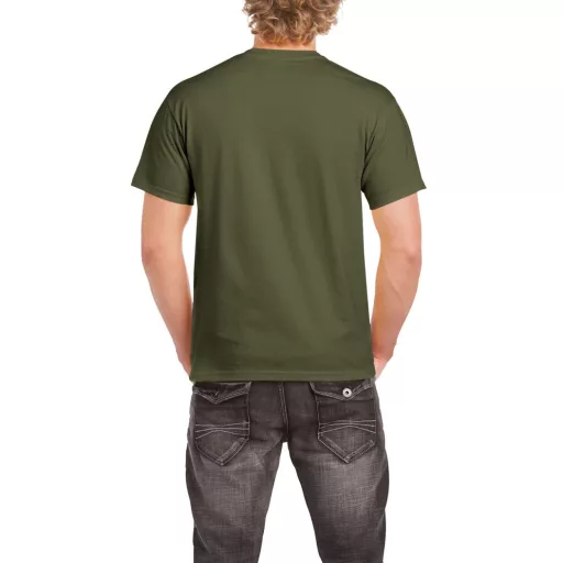 Rövid ujjú klasszikus szabású póló, Gildan GI5000, Military Green-L
