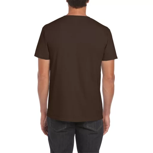 Softstyle rövid ujjú környakas póló, Gildan GI64000, Dark Chocolate-S