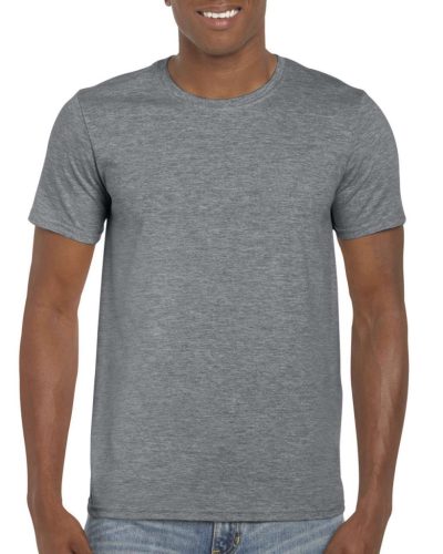 Softstyle rövid ujjú környakas póló, Gildan GI64000, Graphite Heather-3XL