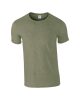 Softstyle rövid ujjú környakas póló, Gildan GI64000, Heather Military Green-4XL