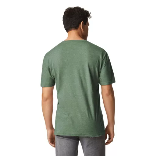 Softstyle rövid ujjú környakas póló, Gildan GI64000, Heather Military Green-4XL