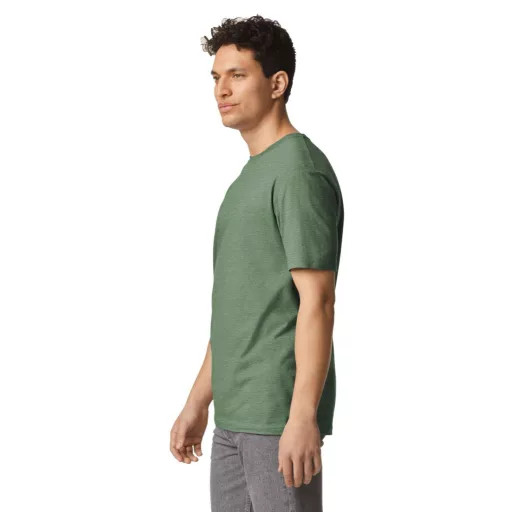 Softstyle rövid ujjú környakas póló, Gildan GI64000, Heather Military Green-4XL