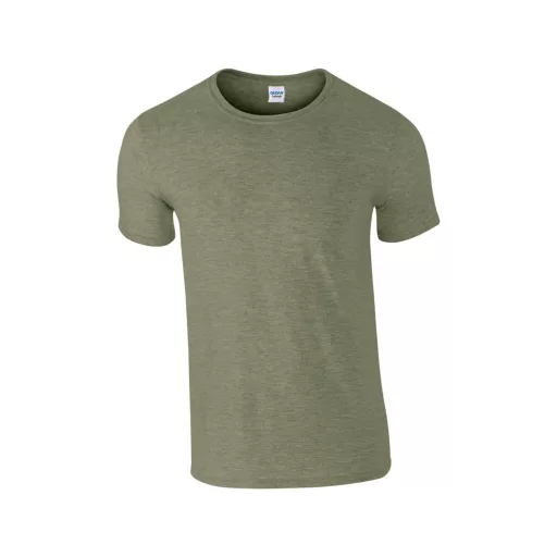 Softstyle rövid ujjú környakas póló, Gildan GI64000, Heather Military Green-L