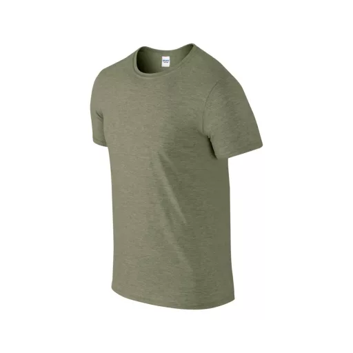 Softstyle rövid ujjú környakas póló, Gildan GI64000, Heather Military Green-M