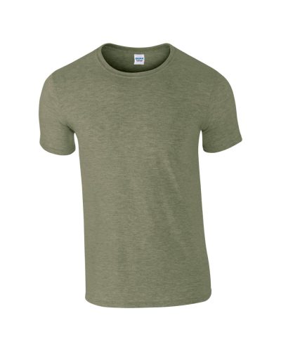 Softstyle rövid ujjú környakas póló, Gildan GI64000, Heather Military Green-S