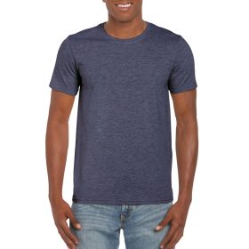   Softstyle rövid ujjú környakas póló, Gildan GI64000, Heather Navy-L