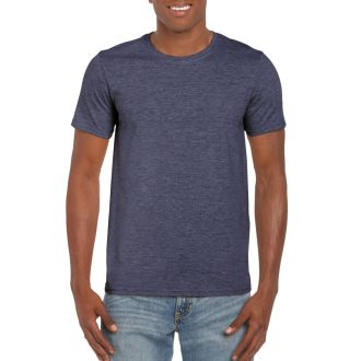   Softstyle rövid ujjú környakas póló, Gildan GI64000, Heather Navy-L