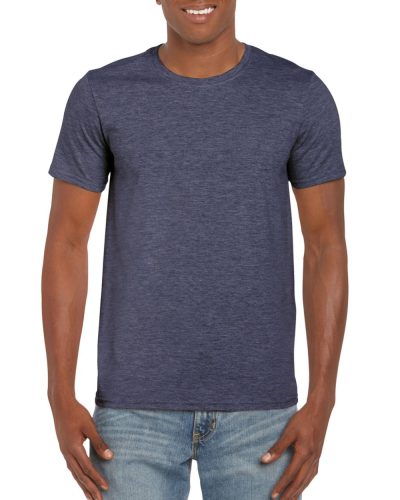 Softstyle rövid ujjú környakas póló, Gildan GI64000, Heather Navy-L