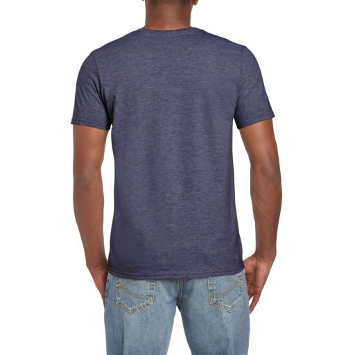 Softstyle rövid ujjú környakas póló, Gildan GI64000, Heather Navy-M