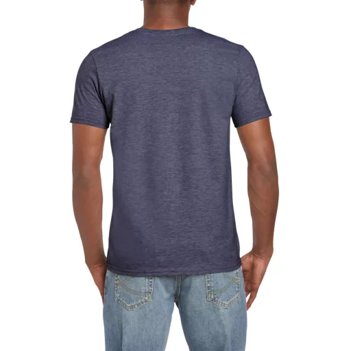 Softstyle rövid ujjú környakas póló, Gildan GI64000, Heather Navy-S