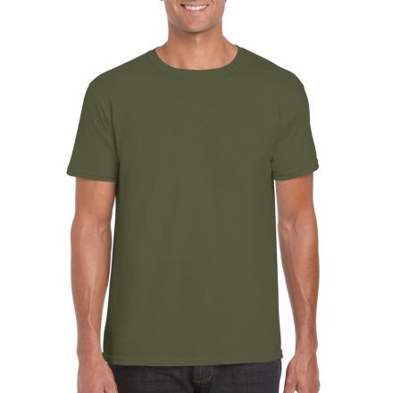 Softstyle rövid ujjú környakas póló, Gildan GI64000, Military Green-L