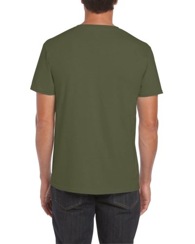 Softstyle rövid ujjú környakas póló, Gildan GI64000, Military Green-S