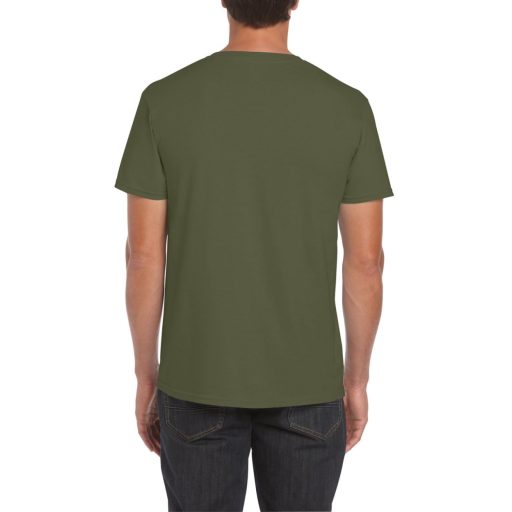 Softstyle rövid ujjú környakas póló, Gildan GI64000, Military Green-S