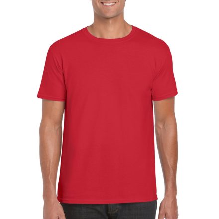 Softstyle rövid ujjú környakas póló, Gildan GI64000, Red-M
