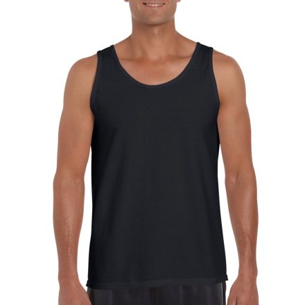 Softstyle ujjatlan férfi pamut póló, Gildan GI64200, Black-2XL