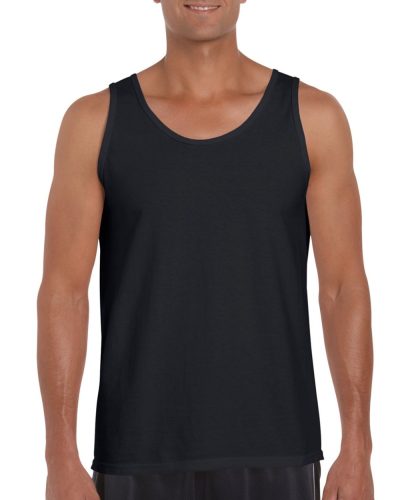 Softstyle ujjatlan férfi pamut póló, Gildan GI64200, Black-L