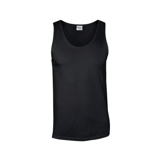 Softstyle ujjatlan férfi pamut póló, Gildan GI64200, Black-L