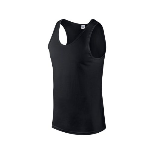 Softstyle ujjatlan férfi pamut póló, Gildan GI64200, Black-M