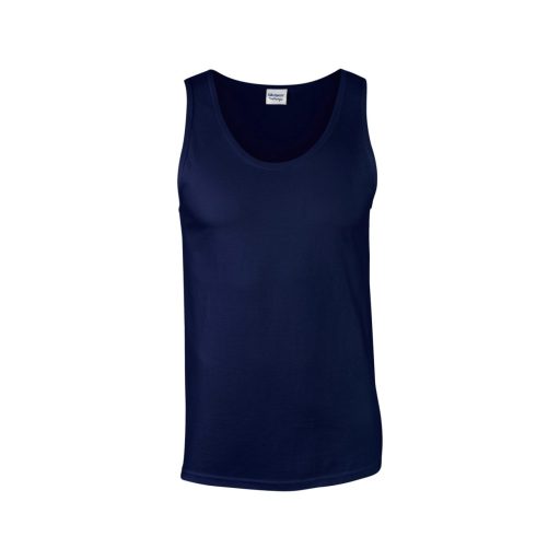 Softstyle ujjatlan férfi pamut póló, Gildan GI64200, Navy-2XL