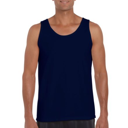 Softstyle ujjatlan férfi pamut póló, Gildan GI64200, Navy-S