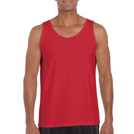 Softstyle ujjatlan férfi pamut póló, Gildan GI64200, Red-2XL