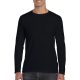 Softstyle hosszú ujjú pamut póló, Gildan GI64400, Black-2XL