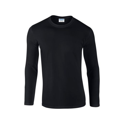 Softstyle hosszú ujjú pamut póló, Gildan GI64400, Black-L