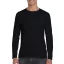 Softstyle hosszú ujjú pamut póló, Gildan GI64400, Black-M