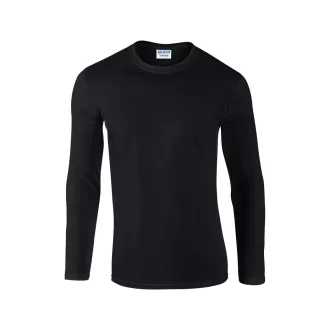   Softstyle hosszú ujjú pamut póló, Gildan GI64400, Black-S