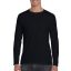 Softstyle hosszú ujjú pamut póló, Gildan GI64400, Black-XL