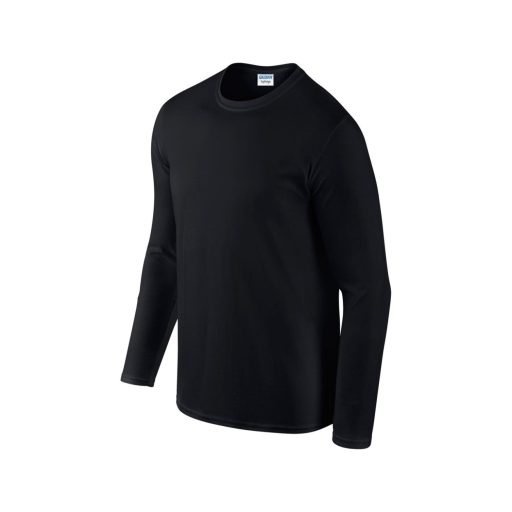 Softstyle hosszú ujjú pamut póló, Gildan GI64400, Black-XL