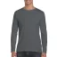 Softstyle hosszú ujjú pamut póló, Gildan GI64400, Charcoal-M