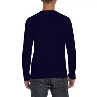 Softstyle hosszú ujjú pamut póló, Gildan GI64400, Navy-S