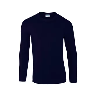 Softstyle hosszú ujjú pamut póló, Gildan GI64400, Navy-S