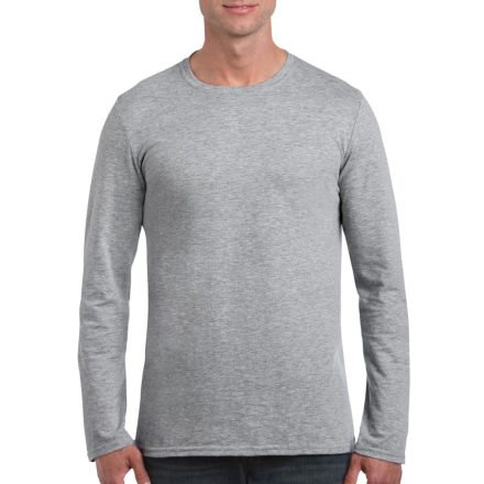 Softstyle hosszú ujjú pamut póló, Gildan GI64400, RS Sport Grey-XL