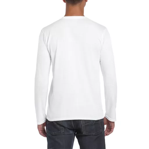 Softstyle hosszú ujjú pamut póló, Gildan GI64400, White-2XL