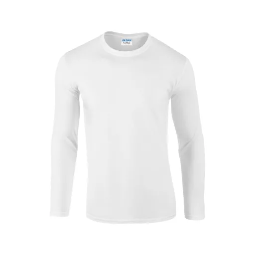 Softstyle hosszú ujjú pamut póló, Gildan GI64400, White-2XL