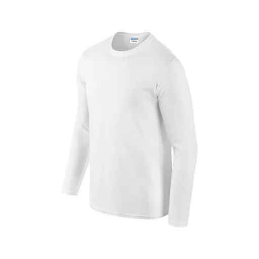 Softstyle hosszú ujjú pamut póló, Gildan GI64400, White-2XL
