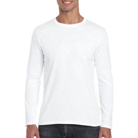 Softstyle hosszú ujjú pamut póló, Gildan GI64400, White-L