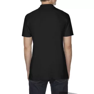   Softstyle dupla piké galléros póló, Gildan GI64800, Black-S