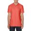 Softstyle dupla piké galléros póló, Gildan GI64800, Bright Salmon-M
