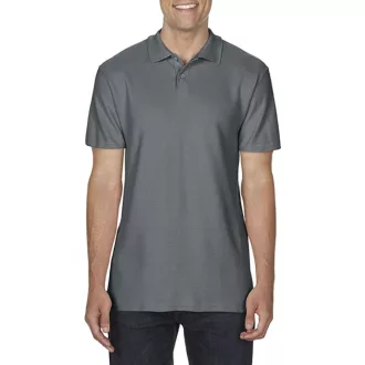   Softstyle dupla piké galléros póló, Gildan GI64800, Charcoal-S